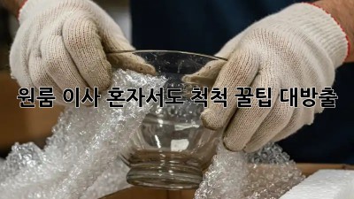 원룸 이사, 혼자서도 척척! 꿀팁 대방출
